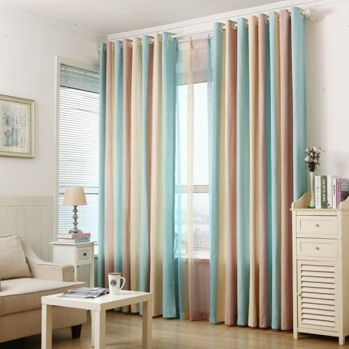 Tiyana Modern Elegant Multi Color Stripe Curtains Window Drapes for Living Room Bedroom Quality Sheer Curtain Home Decor P391D2