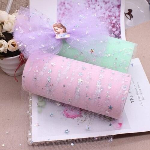 Tulle Roll 10 Yards 15cm Glitter Sequin Tutu Fabric Wedding Decoration Organza Laser DIY Crafts Birthday Party Supplies White