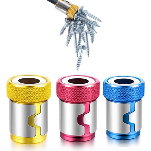 Universal Magnetic Ring 1/4"Metal Screwdriver Bit Magnetic Ring For 6.35mm Shank Anti-Corrosion Drill Bit Magnet Powerful Ring