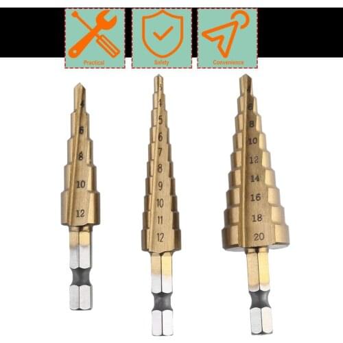 High Quality Hexagonal Shank Step Drill Cone Drill Bit Hole Groove Metal Wood Cutter