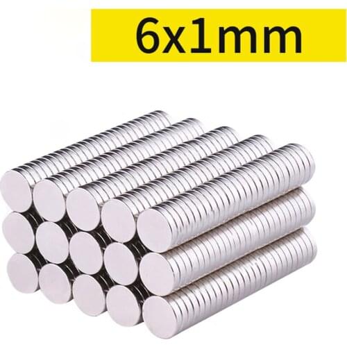 10/20/50/100pcs Neodymium Magnets 6mm x 1mm Round Rare Earth Ring Disk Strong Craft Magnets N35