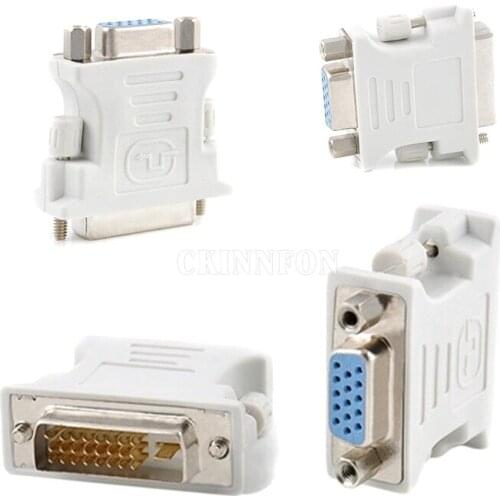200Pcs/Lot DVI DVI-I Male 24+5 24+1 Pin to VGA Female Video Converter Adapter Plug for DVD HDTV TV D