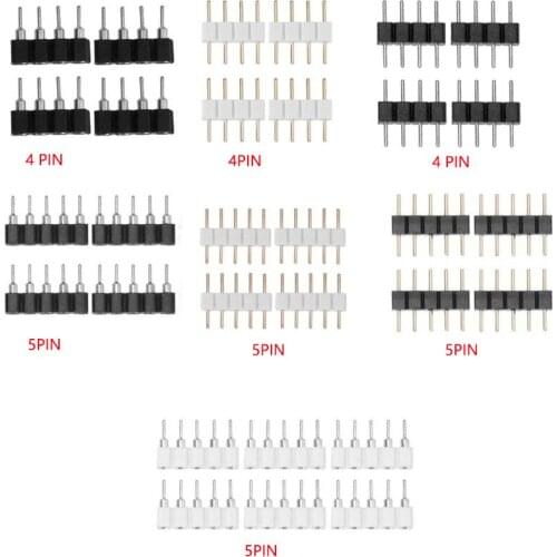 4 Pin/5Pin RGB RGBW Connector Adapter Pin Needle For 5050 3528 LED Strip Light Led Accessories 100Pcs/lot