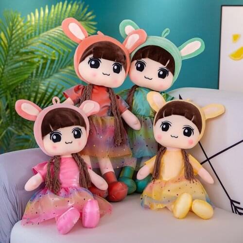 40-70cm New Small Plush Rabbit Sleeping Pillow Soft Stuffed Animals Cushion Sofa Decor Cartoon Plush Toys for Children Kids Gift