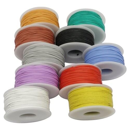 50 meters silicone wire 30AWG wire diameter 1.2mm stranded wire tinned copper wire and cable 10 colors optional DIY
