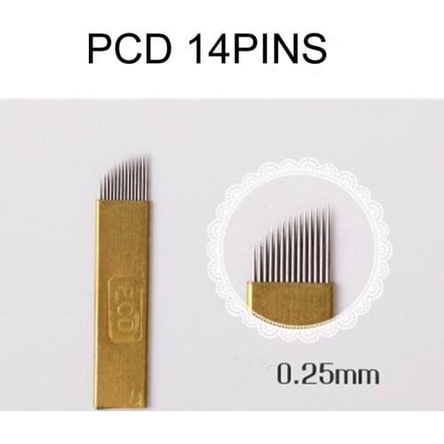 50pcs Microblading 14pin Tattoo Needle Permanent Makeup Products Professional Eyebrow Tattoo Tools Semi Permanent Hand Tool