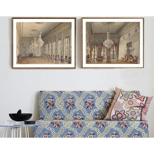 Abstract Classical Palace Canvas Art Modern Posters and Prints Wall Pictures for Living Room Building Poster Artistic Wall Decor