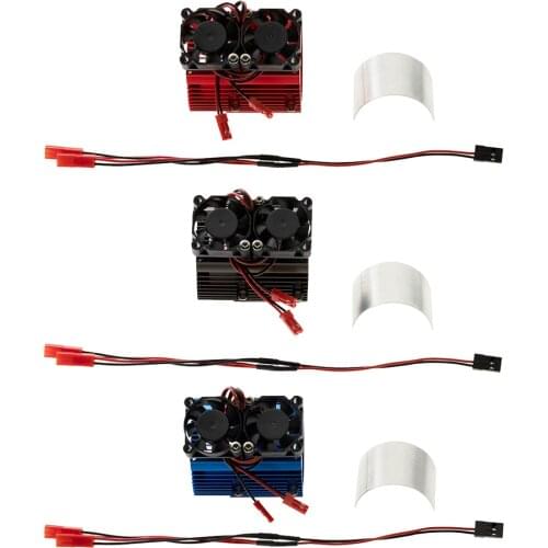 RC Car Motor Heat Sink System RC Motor Dual Cooling Fan for 1/8 RC 40-43mm Motors & 1/10 RC Car Truck
