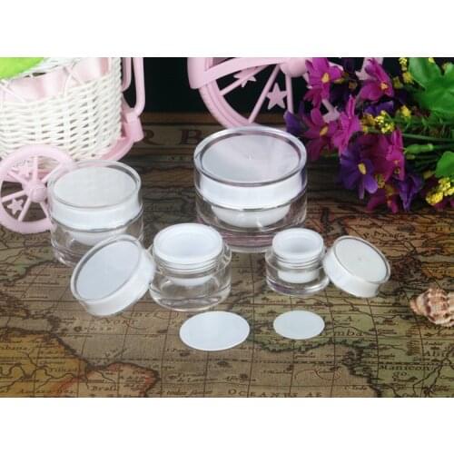 5 10 20 30 50g ML Round Acrylic Jar White Jar With Liner Container Empty Cream Jar Plastic Cosmetic Packaging Bottle lin3087