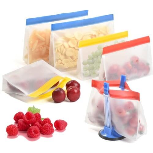 Household Washable and Reusable PEVA Snack Sandwich Food Storage Bag 12 pack 3S+3M+3L+3XL