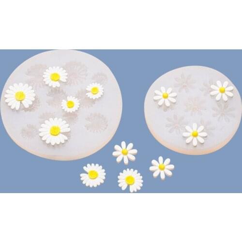 2 Daisy Flowers Turn Sugar Silicone Mold Diy Baking Cake Decorated Chocolate Mold