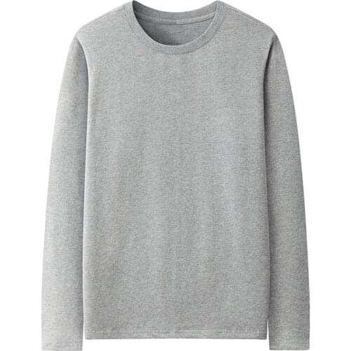 Spring Autumn cotton t-shirts men plus size bust 130cm 4XL 5XL 6XL 7XL long sleeve o-neck tees men 9 colors