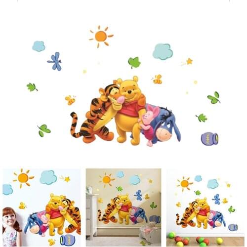 Disney Pooh Bear PVC Wall Sticker Home Art deco childrens bedroom baby room wall decoration sticker Party activities decoration