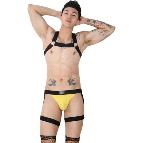 Exotic Tank Men Body Chest Harness Bondage Sexy Lingerie Straps Leg Garter Belt Fetish Gay Thongs Jockstrap Underwear Stockings