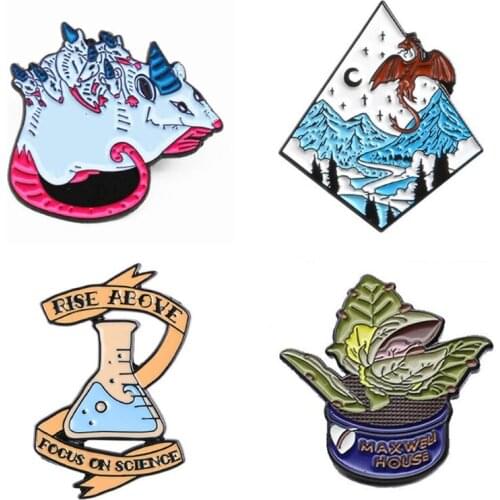 Mouse Enamel Pins Decorative Badges Brooches For Women Aesthetic Anime Badges Enamel Brooch Hijab Pins For Clothes Art Jewelry