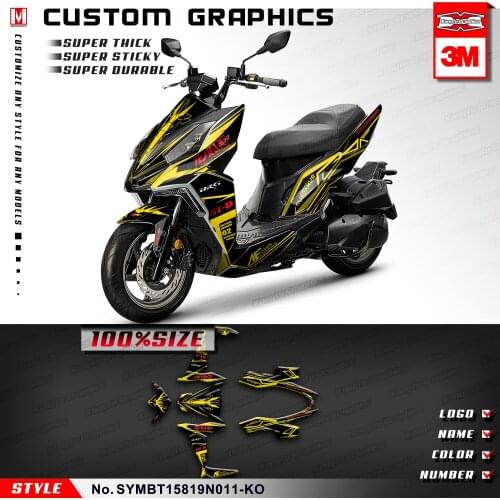 KUNGFU GRAPHICS Motorbike Stickers Vinyl Decals Vehicle Vinyl Wraps for SYM DRG BT 158 2019 2020, Customizable