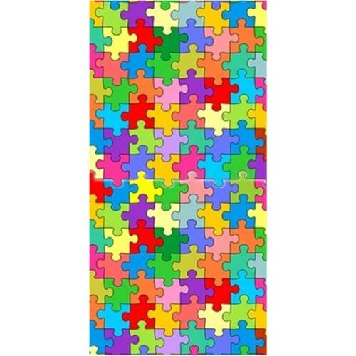 Interesting color puzzle pattern beach shower bathroom towel children cool puzzle lover gift swimming surfing towel quick dry