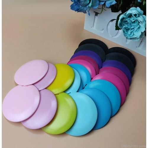 Free customized name + date Promotional advertisement Round flip plastic makeup mirror Wedding gift portable folding mirror