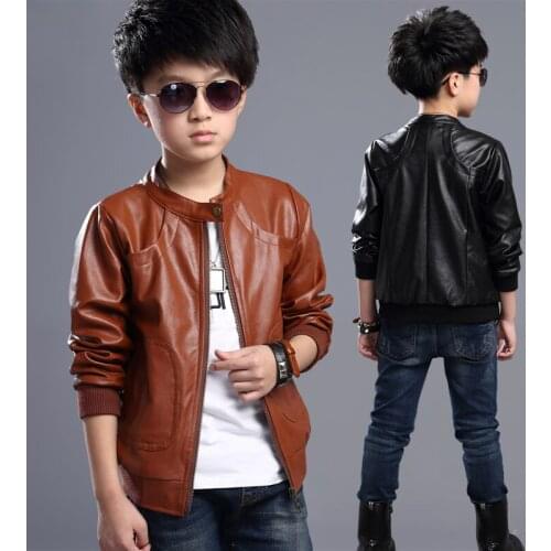 Childrens winter jackets for boys 2019 kids clothes fashion thick velvet leather jacket boys clothes jacket casual coat 2-16Y