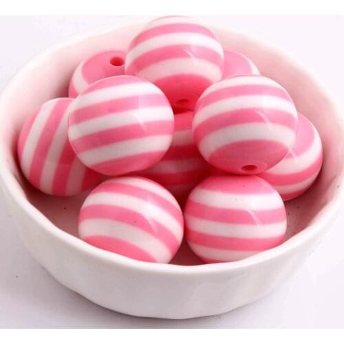 Kwoi vita Fashion AAA Quality Chunky Round 20MM neon hotpink Color 100pcs Resin Strips Beads for beaded Jewelry