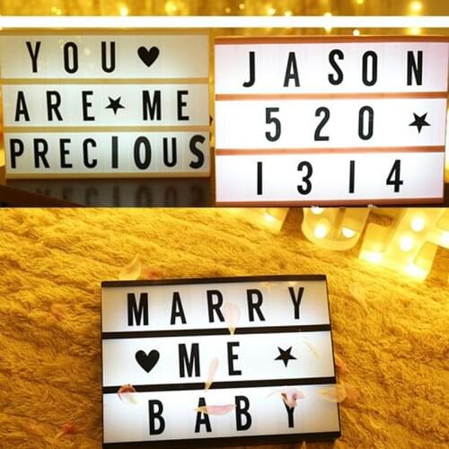 A4 Size lightbox letters Night Lamp Power AA Battery Or USB Cable With Sign Letters For Home Decor Lighting Night Light Kids