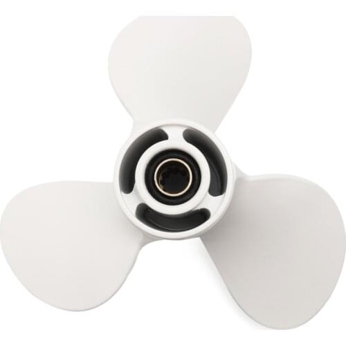 Boat Outboard Propeller Aluminum 10 Spline Tooths Diameter 72mm White 3 Blades For Yamaha 20-30HP 9 7/8X10 1/2-F