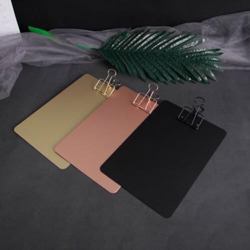 Metal Clipboard Writing Pad File Folders Document Holder School Stationery Gifts Q1JC