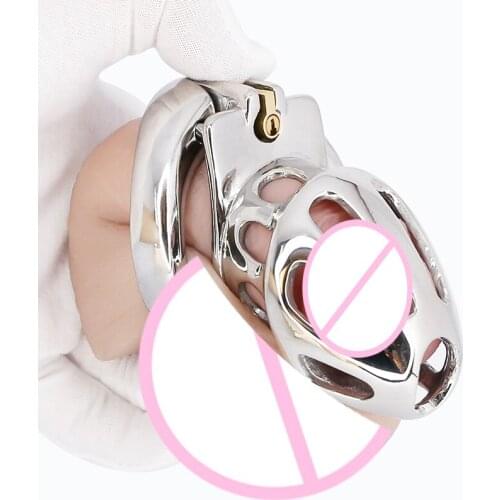 Male Chastity cage Stainless Steel Penis Cage Bird Metal Cock Ring Lock Slave BDSM Bondage Restraint Sex Toy Men