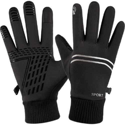 Men Women Winter Cycling Gloves Waterproof Touch Screen Thermal Gloves with Polar Fleece Lining and Anti-Slip Silicone Outdoors