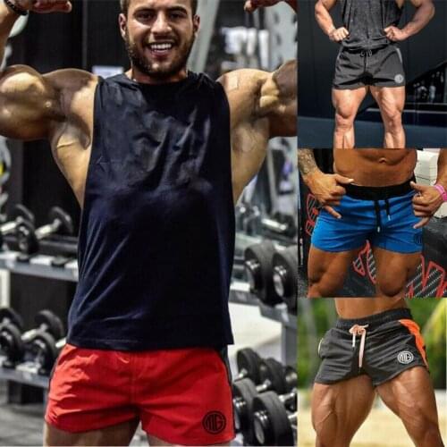 Men Summer Home Bodybuilding Casual Workout Fit Shorts Muscle Gym Running Tight Lifting Fitness Workout Pants
