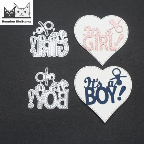 Reunion Boy And Girl Alphabets Letters Metal Cutting Dies Scraft Die Cuts For Scrapbooking Card Making Album Decors die 51*49mm