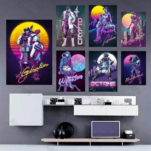 Sci-Fi Punk Popular Game Apex Poster Modern Abstract Moon Robot Anime Art Canvas Painting Home Wall Decoration Living Room Mural