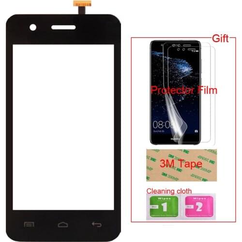 Phone Mobile Front Touch Glass For Explay Onyx Touch Screen Digitizer Panel Lens Sensor Capacitive + Protector Film Tape