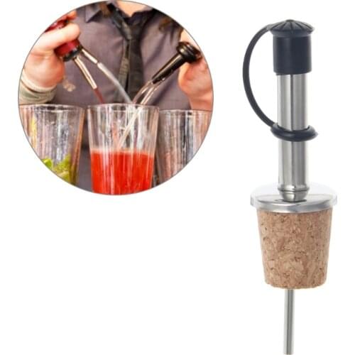 Food Grade Silicone Stainless Steel Wine Bottle Pour Vinegar And Vinegar Spout Natural Cork Household Kitchen Wine Accessories