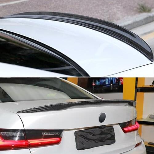 Use For BMW 3 Series G20 Spoiler 2020 21 Year P Style Sport ABS Plastic Carbon Fiber Look Rear Wing Body Kit Accessories