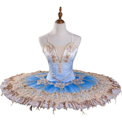 Professional High Quality Unique Design Handmade Girls Performance blue Ballet Tutu
