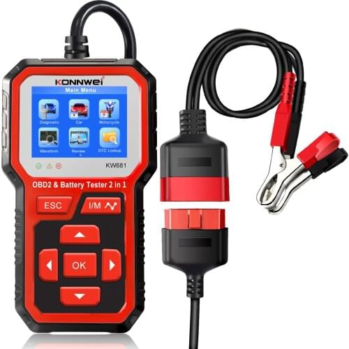 2 In 1 Car Scanner OBD2 Scanner KONNWEI KW681 Full ODB2 Scanner Multi-languages Car Tools ODB Car Diagnostic Tool for Cars Odb2