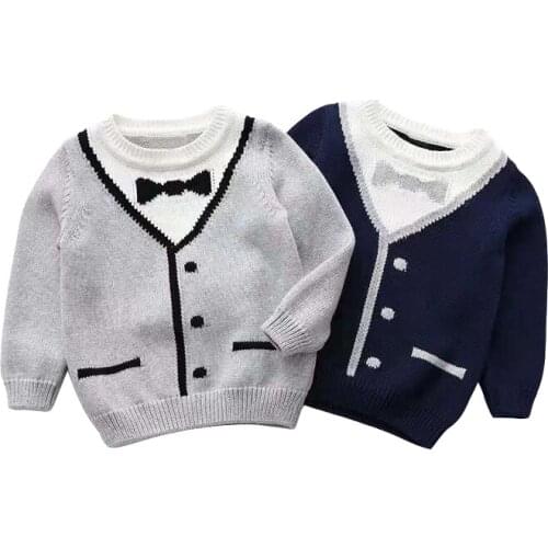 Cartoon Sweater Age For 1 - 8 Years Baby Boys Knit Long Sleeve Knit Tops 2021 New Arrival Fall Winter Children Warm Clothes Kids