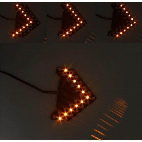 2pcs Arrow Shape Universal LED Panel 33 SMD Light Source Car LED Turn Indicators Turning Signal Light Lamp Yellow Side Mirror