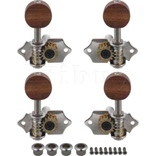 Yibuy Zinc Alloy Wood Material 2R2L Tuning Head Tuners for 4 String Ukulele