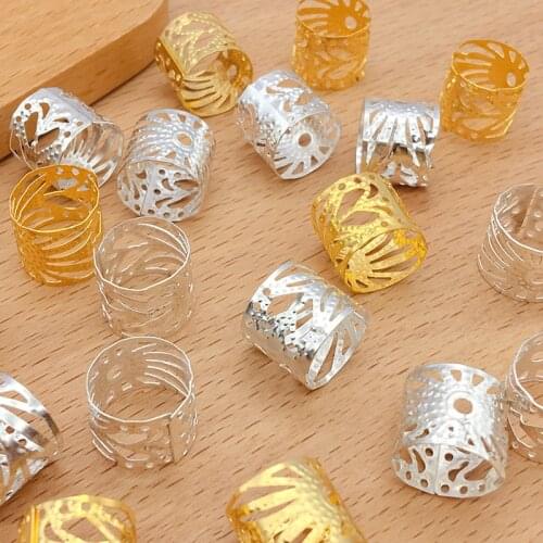 100Pcs/bag 12mm Metal Rings micro hair dread Braids dreadlock Beads adjustable cuffs clips for Hair accessories
