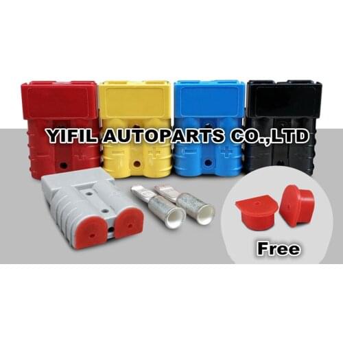 10/20pcs/lot 600V 50A SB50 Forklift Battery Charging Plug Connector With 6 AWG Terminal Free Dust Cover