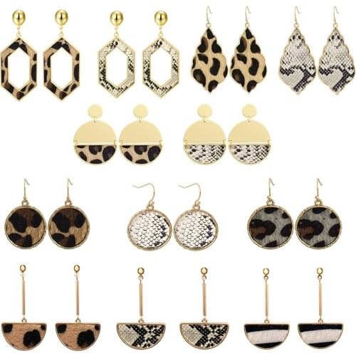 2020 New Trend Sexy Animal Leopard Snake Zebra Skin Printed Statement Earrings For Cham Women Girl Lady Gift Feminist Jewelry