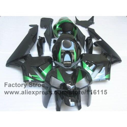 7gifts 100% Injection Molding fairings hulls for HONDA 05 06 CBR 600 RR 2005 2006 CBR600RR black green fairing body parts