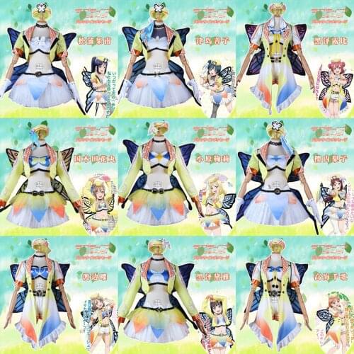 Anime! Love Live Aqours 4th Singler HORIZON Ruby Mari Dia Stage Performance Dress Lovely Uniform Cosplay Costume Free Shipping