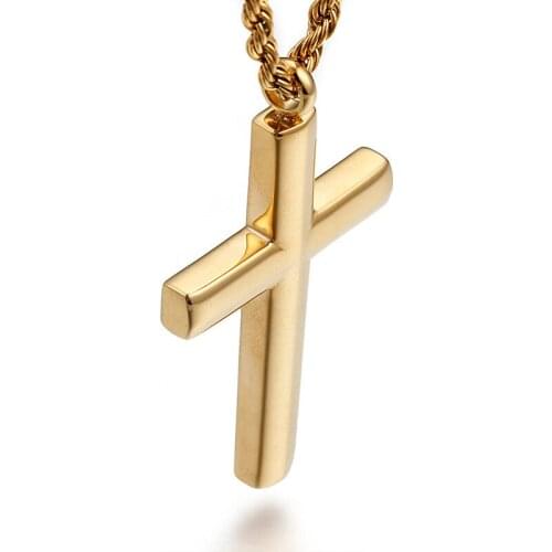 Classic smooth cross titanium steel pendant fashion new couple men and women models