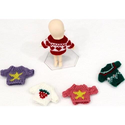 1/12 Doll Sweater Shirt ob11 Star Heart Sweater 1/12 Doll Clothes (Fit Ob11,obitsu11,BJD12,cu-poche,P9, Molly)