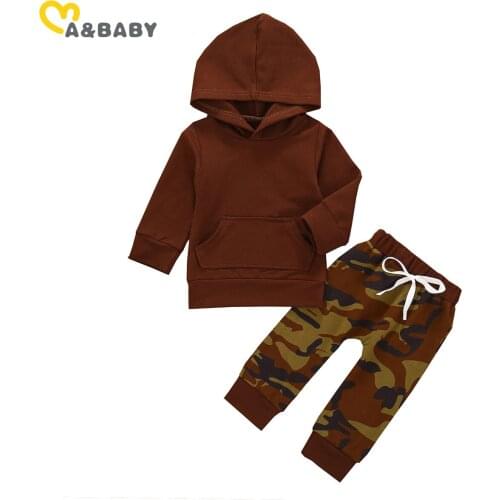 Ma&Baby 0-24M Newborn Infant Baby Boy Clothes Set Hooded Long Sleeve T shirt Tops Camo Pants Casual Boys Outfits Clothing