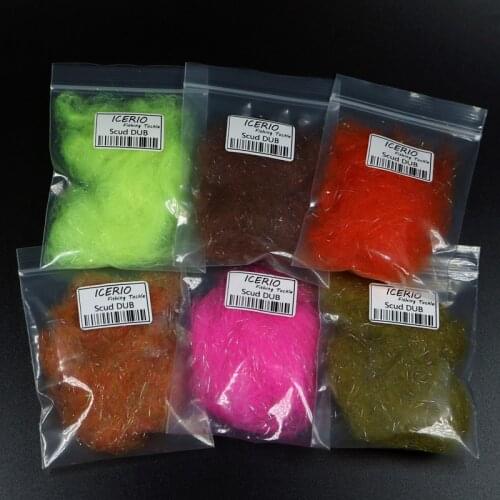 ICERIO 2 bag Multiple Color Scud Dubbing Nymph Dub Fly Tying Material for Trout Flies Lure Shrimp Fly Making