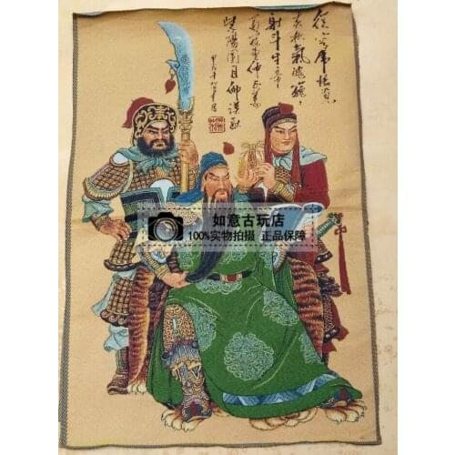 Nepal Tibet Thangka Paper and Silk Hanging Pictures Worship Guan Gong